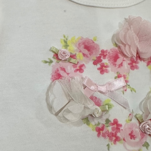 NWT Baby Biscotti Dress w/bloomers Girls 24m Ivory w/White & Pink Heart - Picture 14 of 14